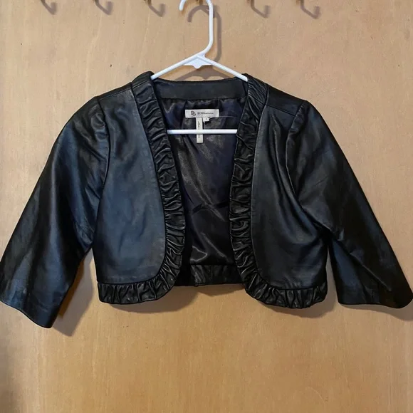 100% Real Leather Bolero Jacket - Picture 1 of 2
